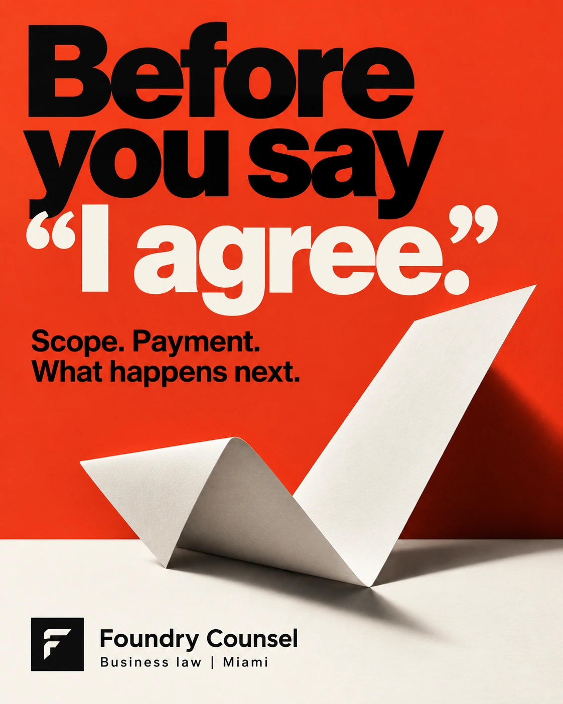 Bold red business-law campaign